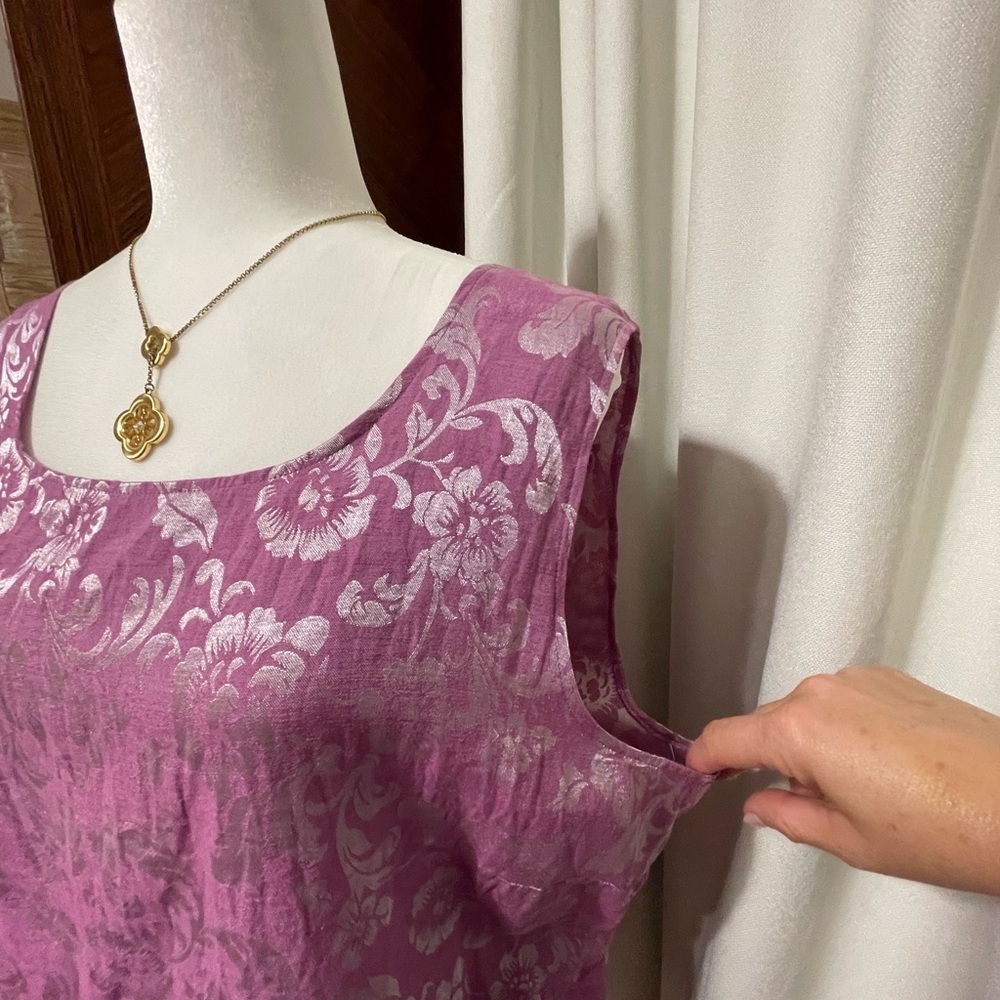 3 Piece Wm suit. Linen- cotton blend. Rose/lavender color. EUC. So feminine. - Picture 7 of 16
